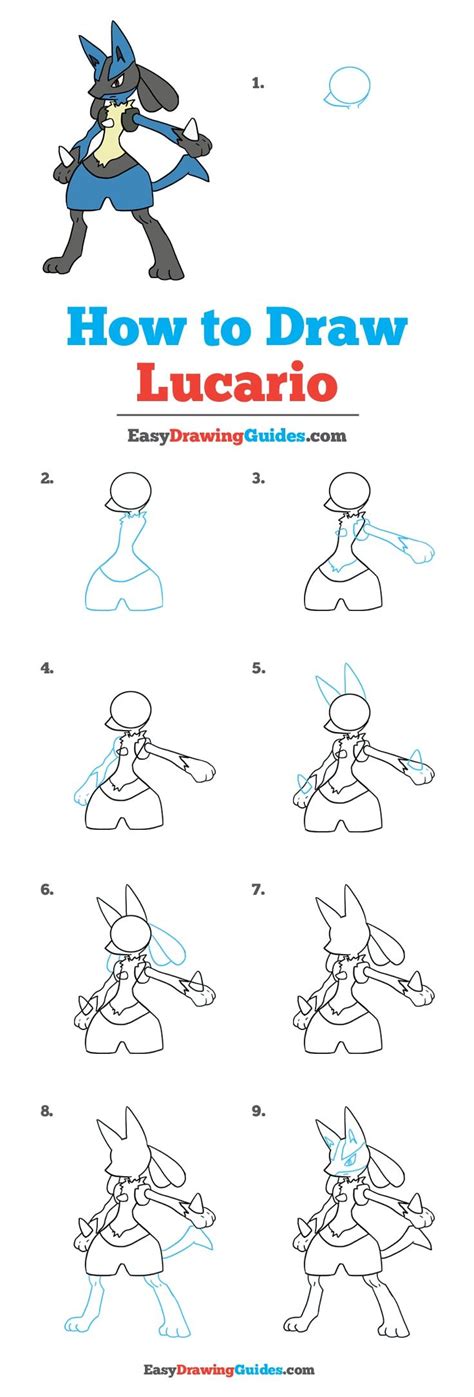 How to Draw Lucario, the Aura Pokémon: A Step.